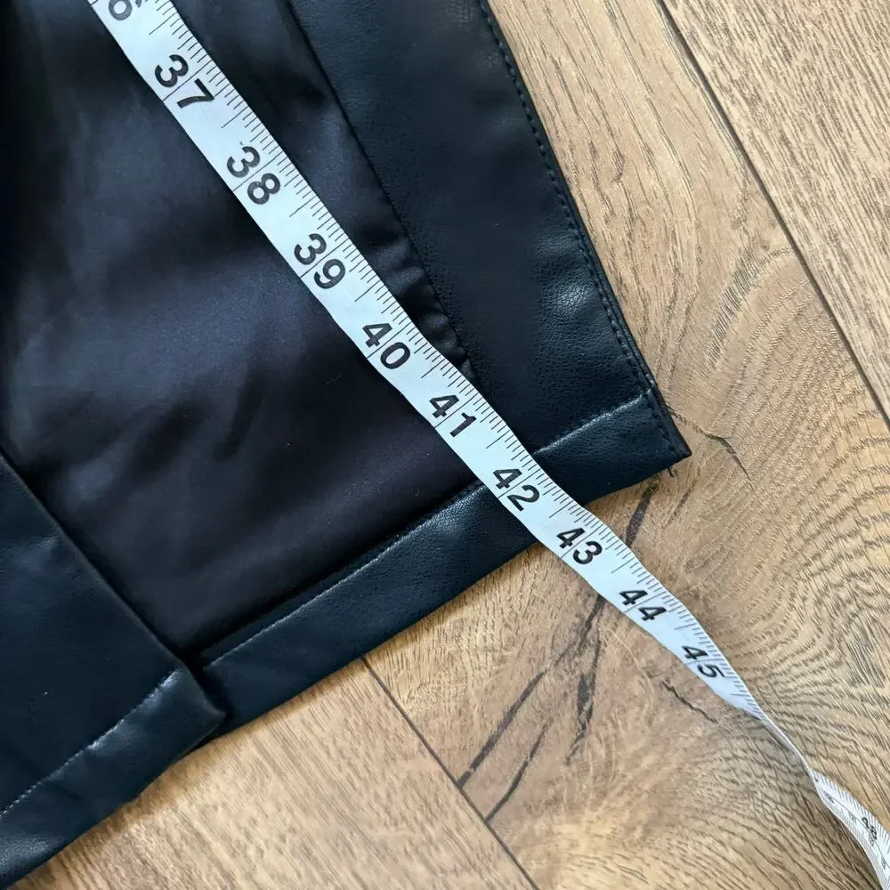 NWT Naked Wardrobe Black Faux Leather Maxi Skirt Side Buckle Slit XS